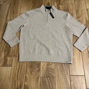 Tahari Men's Light Gray Zip-Up Sweater